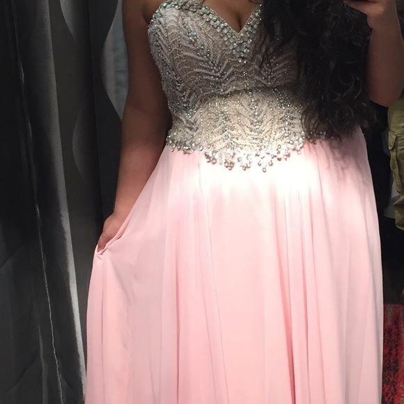 Terani Light Pink Sparkle Prom Dress - Picture 1 of 4